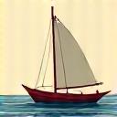 Traditional Japanese wasen boat icon